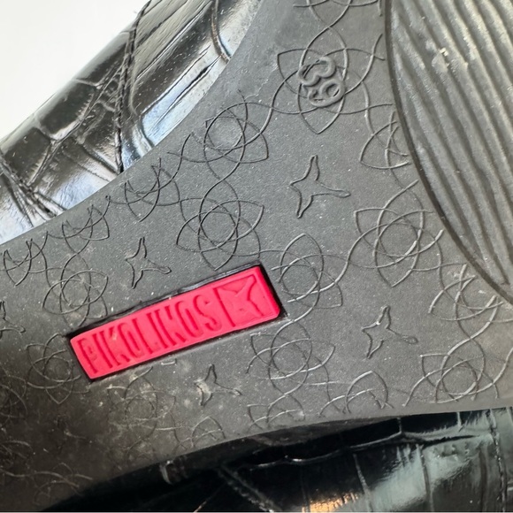 PIKOLINOS Bayona Black Croc-Pattern Ankle Boots size 39 us 8 - Picture 11 of 13